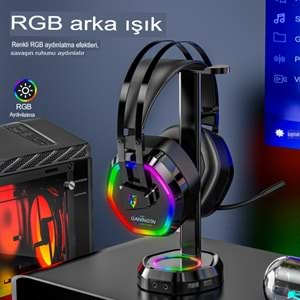 G608 Rainbow 7.1 Siyah Kulak Üstü USB-Typec Kulaklık 4D Mikrofonlu Profesyonel Rgb Oyuncu Kulaklığı