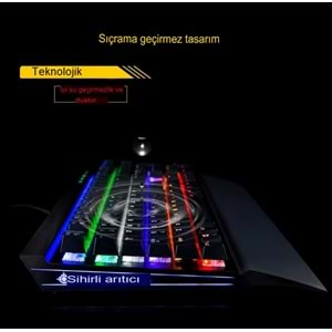 GK60 Oyuncu Klavyesi Bilek Destekli Runner Siyah Usb Akışkan Rainbow Aydınlatmalı Gaming Klavye