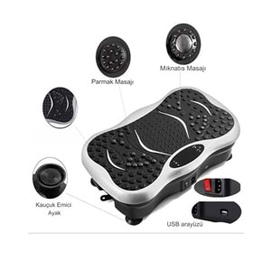 PQCFM01 Bluetoothlu Titreşimli Spor Egzersiz Fitness Aleti Cihazı Vibration Plate 180 Hız