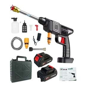 Turbo 1 Kablosuz 70 Bar Şarjlı Yüksek Basınçlı Araç Yıkama Makinesi + Sulama Tabancası + 2 Batarya