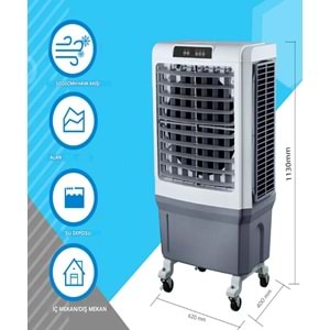 Kule Tipi 50 Litre Sulu-Buzlu Hava Soğutucu | Nemlendirici + Hava Temizleyici Fonksiyonlu