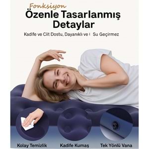 Çift Kişilik Şişme Yatak – Konforlu Kadife Yüzeyli, Dayanıklı ve Taşınabilir Kamp Yatağı