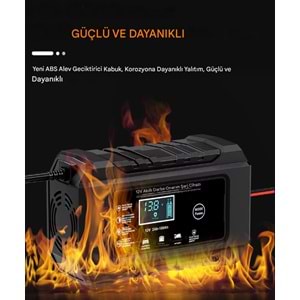 12V 6A Akü Şarj Cihazı Desülfatörlü | Jel, Sulu ve Kuru Kurşun Asit Akülere Uygun Akıllı Şarj Cihazı