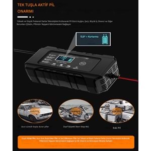 12V 6A Akü Şarj Cihazı Desülfatörlü | Jel, Sulu ve Kuru Kurşun Asit Akülere Uygun Akıllı Şarj Cihazı