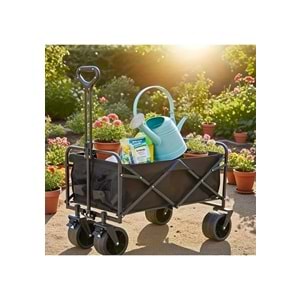 Katlanabilir El Arabası Kamp ve Plaj Vagonu | 100 Kg Taşıma Kapasiteli Outdoor Taşıma Arabası