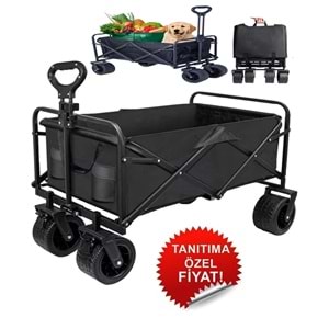 Katlanabilir El Arabası Kamp ve Plaj Vagonu | 100 Kg Taşıma Kapasiteli Outdoor Taşıma Arabası