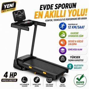 KB900 4HP Yürüme Ve Koşu Bandı 10 katmanlı Bluetooth Koşu cihazı aleti Kademeli Otomatik Rampa