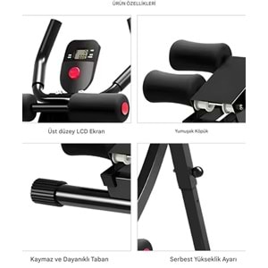 Karın Egzersiz Aleti – LCD Ekranlı Mekik & Abs Çalıştırma Makinesi