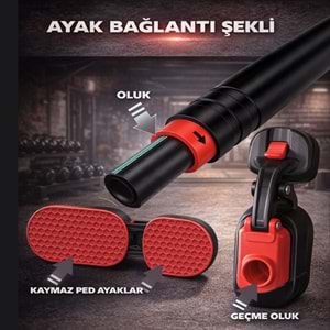 BX Çift Ayaklı Barfiks Çubuğu 94-125 CM Ayarlanabilir Süngerli Vidasız Kapı Barfiksi Çekme Demiri Ev Tipi Fitness Aleti
