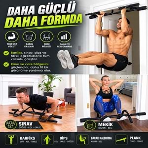 MFT09 Çok Fonksiyonlu Kapı Barfiks Demiri, Şınav ve Mekik Aleti