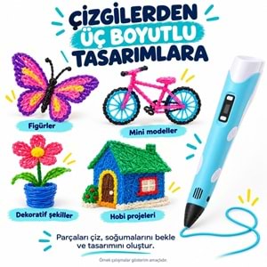 3d Kalem - Üç Boyutlu Yazıcı Kalem Printer 3 Renk Filament