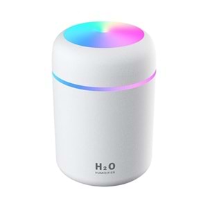 Beyaz H20 Hava Nemlendirici Hava - Oda- Araç Nemlendirici Buhar Makinesi Ledli