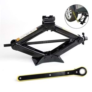 Oto Krikosu 1.5 Ton Kaldırma Araba Makas Cırcır Otomatik Kriko Araç Kaldırma Standı