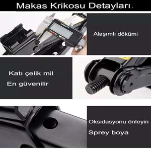 Oto Krikosu 1.5 Ton Kaldırma Araba Makas Cırcır Otomatik Kriko Araç Kaldırma Standı