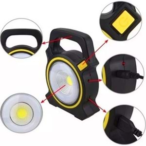 LED Güneş Enerjili Çalışma Lambası El Feneri Powerbank JY-819