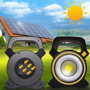 LED Güneş Enerjili Çalışma Lambası El Feneri Powerbank JY-819