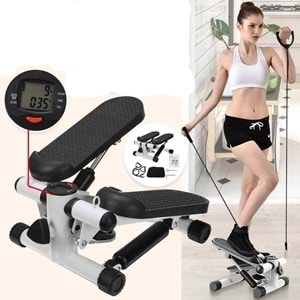 İpli Fitness Kardiyo Stepper Egzersiz Aleti Total Body Twister Crosstep Step Siyah