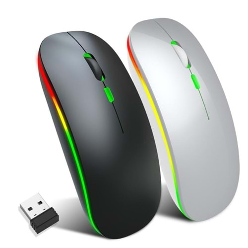 M40 Şarjlı Kablosuz Mouse 800/1200/1600dpi 2.4Ghz Rgb Ledli