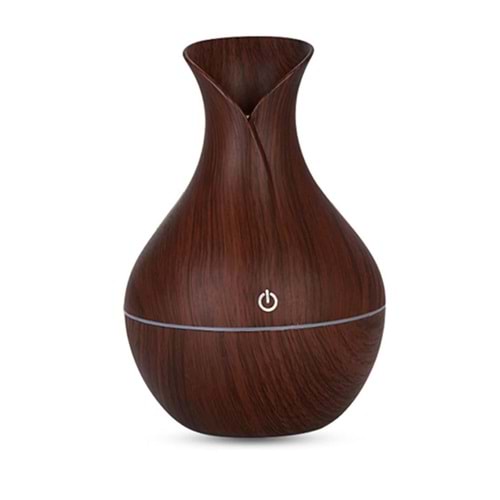 Ultrasonik Aroma Nemlendirici LED Ultrasonik Aroma Esansiyel Yağı Difüzörü Hava Temizleme Cihazı Vazo Modeli - KAHVE