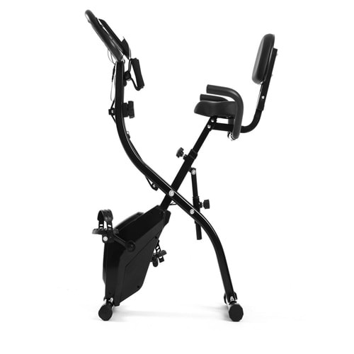 X 4’ü 1 Arada Katlanabilir Manyetik Kondisyon Bisikleti – Sessiz Spin Bike, LCD Ekranlı, Direnç Bantlı, Dikey Egzersiz Bisikleti
