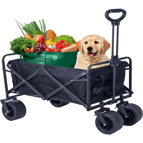 Katlanabilir El Arabası Kamp ve Plaj Vagonu | 100 Kg Taşıma Kapasiteli Outdoor Taşıma Arabası