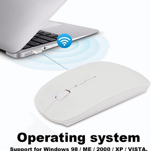 Pilli Kablosuz Mouse Beyaz 800/1200/1600dpi 2.4Ghz Rgb Ledli