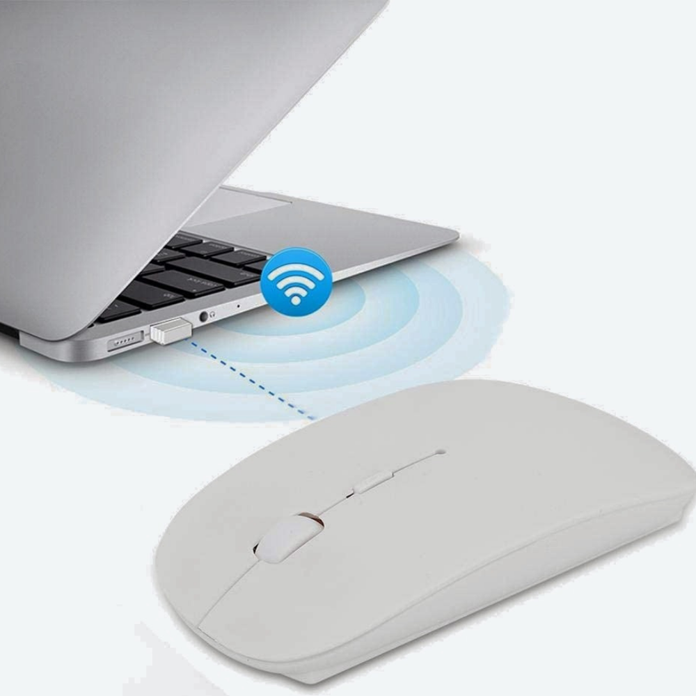 Pilli Kablosuz Mouse Beyaz 800/1200/1600dpi 2.4Ghz Rgb Ledli