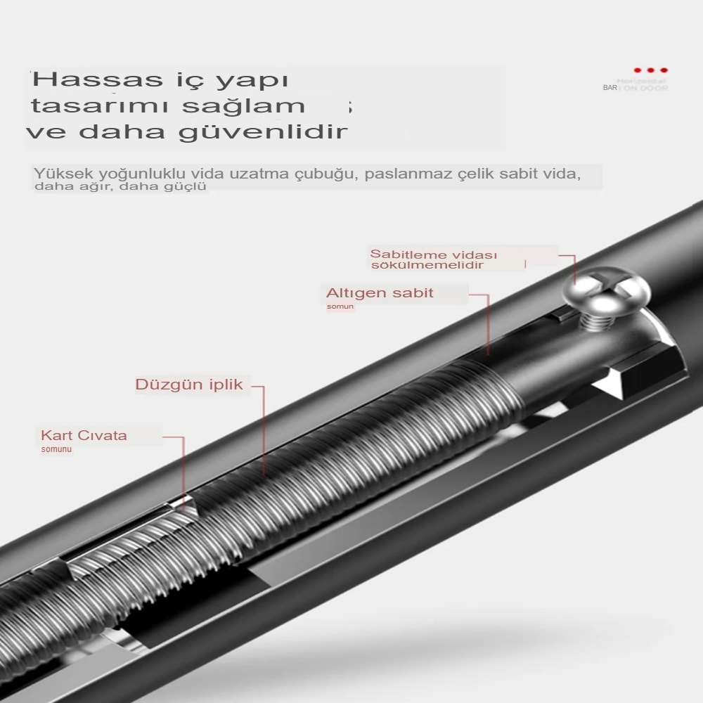Yeni Nesil 72-95CM Kapı Barı Koridor Barfiksi Barfix Spor Aleti Demiri Barfiks Çubuğu