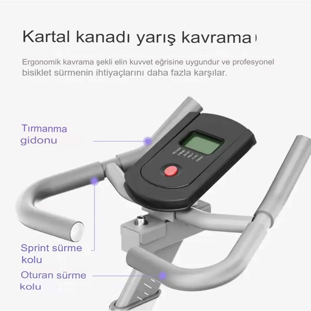 Yeni Nesil Kondisyon Bisikleti Kondisyon Aleti Spin Bike Dikey - SİYAH