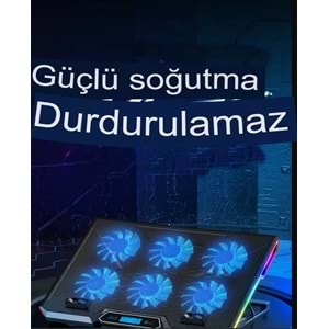 6 Fanlı Gaming Pad Laptop Cooler Notebook Soğutucu Ekran Led Işıklı Dizüstü Bilgisayar Standı