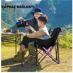 Orta Boy Katlanır Kamp Piknik Sandalyesi ve Taşıma Çantalı Bahçe sandalyesi Dinlenme Koltuğu