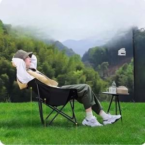 Orta Boy Katlanır Kamp Piknik Sandalyesi ve Taşıma Çantalı Bahçe sandalyesi Dinlenme Koltuğu