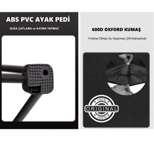 Orta Boy Katlanır Kamp Piknik Sandalyesi ve Taşıma Çantalı Bahçe sandalyesi Dinlenme Koltuğu