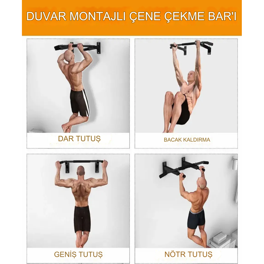 Duvar Barfiksi Güçlü Duvara Monte Kapı Barfix Çubuğu Demiri