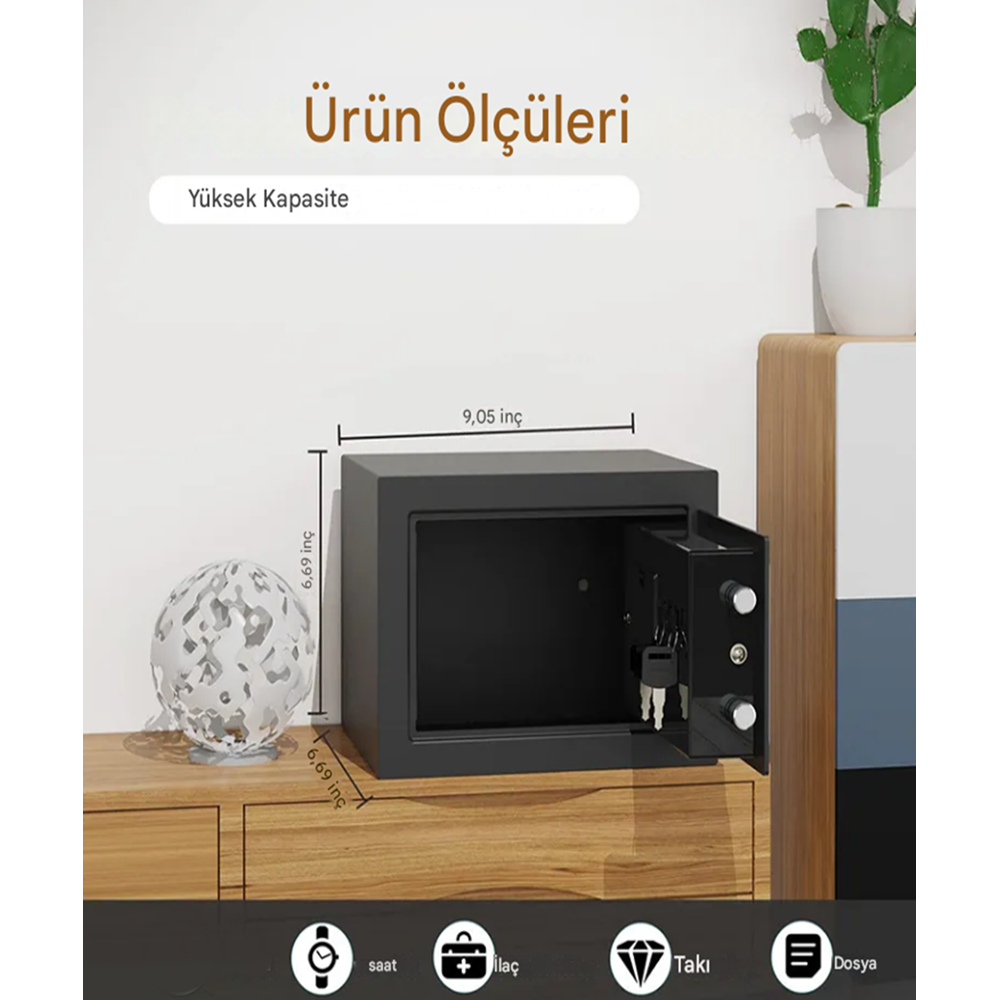 Elektronik Şifreli Çelik Para Kasası Ev İş ofis otel Tipi Kasa Montaj Kit Çelik