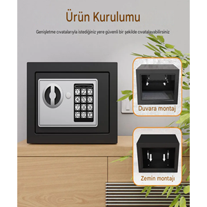 Elektronik Şifreli Çelik Para Kasası Ev İş ofis otel Tipi Kasa Montaj Kit Çelik