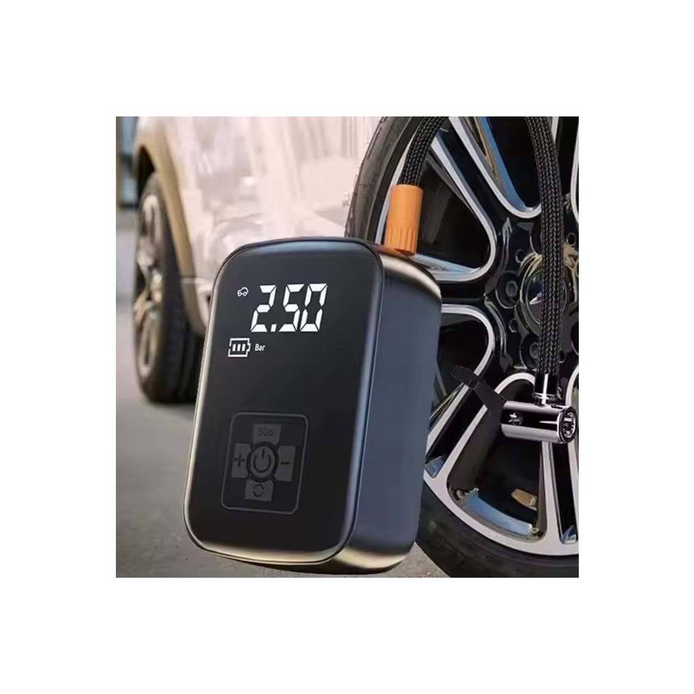 Akıllı 4000mAh Dijital Hava Kompresörü – 150PSI Şarjlı Taşınabilir Lastik Şişirme Pompası | Oto, Bisiklet, Top & Powerbank Özellikli
