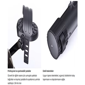 X 4’ü 1 Arada Katlanabilir Manyetik Kondisyon Bisikleti – Sessiz Spin Bike, LCD Ekranlı, Direnç Bantlı, Dikey Egzersiz Bisikleti