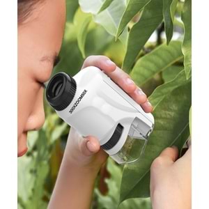 Mini Portatif Çocuk Mikroskop – 50X–300X Zoom, LED Işıklı, Eğitim ve Keşif Mikroskobu
