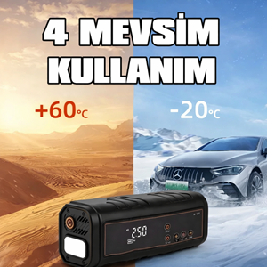 HT15 2 Fonksiyonlu 12V Akü Takviye Cihazı & Hava Kompresörü Powerbank Dijital Basınç Lastik Pompası