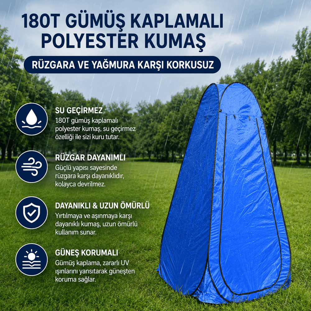 DS12 Pop Up Duş Çadırı Kamp Soyunma Kabini Tuvalet Çadırı Plaj Gizlilik Kabini Katlanır Taşınabilir