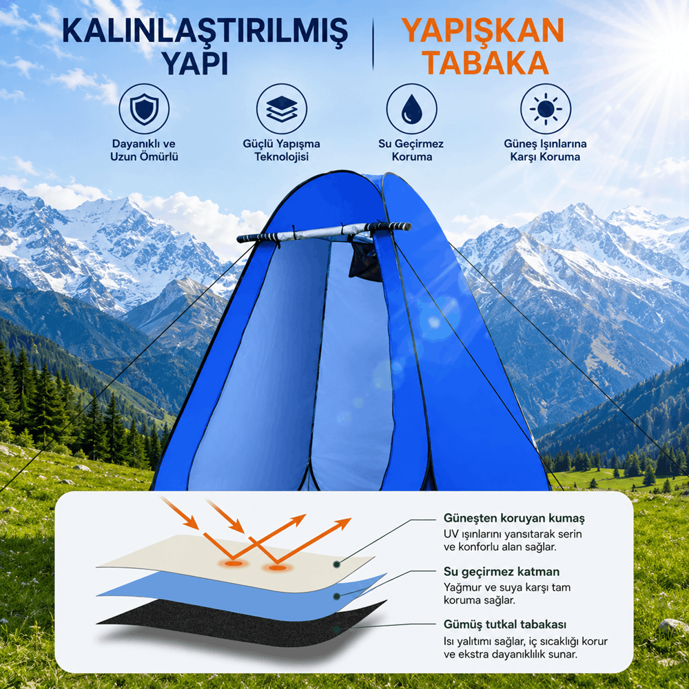 DS12 Pop Up Duş Çadırı Kamp Soyunma Kabini Tuvalet Çadırı Plaj Gizlilik Kabini Katlanır Taşınabilir