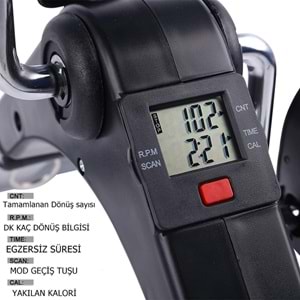 X1 Mini Katlanabilir El ve Ayak Egzersiz Pedalı Kondisyon Bisikleti – LCD Sayaçlı, Ayarlanabilir Dirençli, Taşınabilir Fitness Ekipmanı