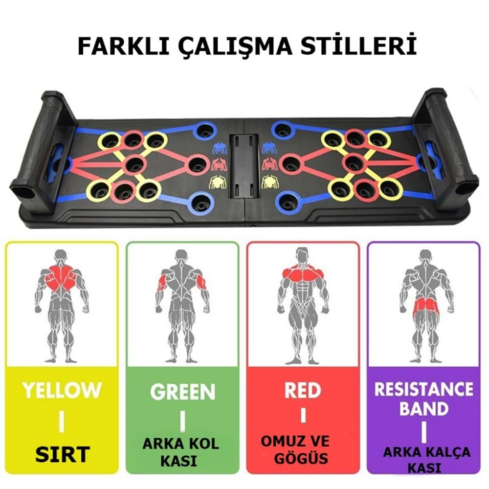 Çok Fonksiyonlu Katlanabilir Şınav Tahtası Platformu Fitness Spor Kondisyon Sağlama Aleti