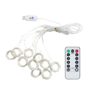 Peri Telli Led Perde Led Işık Kumandalı 300 Ledli 3X3 Metre Usbli 8 Animasyonlu Günışığı