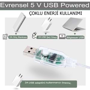 Peri Telli Led Perde Led Işık Kumandalı 300 Ledli 3X3 Metre Usbli 8 Animasyonlu Günışığı