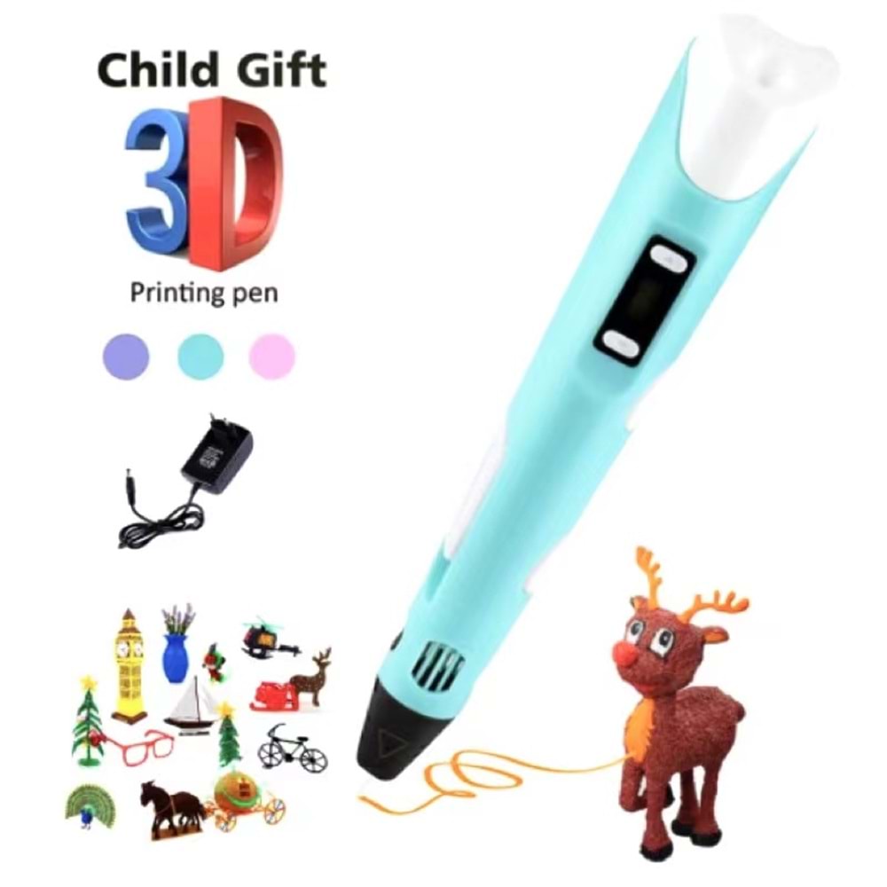 3d Pen - Üç Boyutlu Yazıcı Kalem Printer 3 Renk Filament