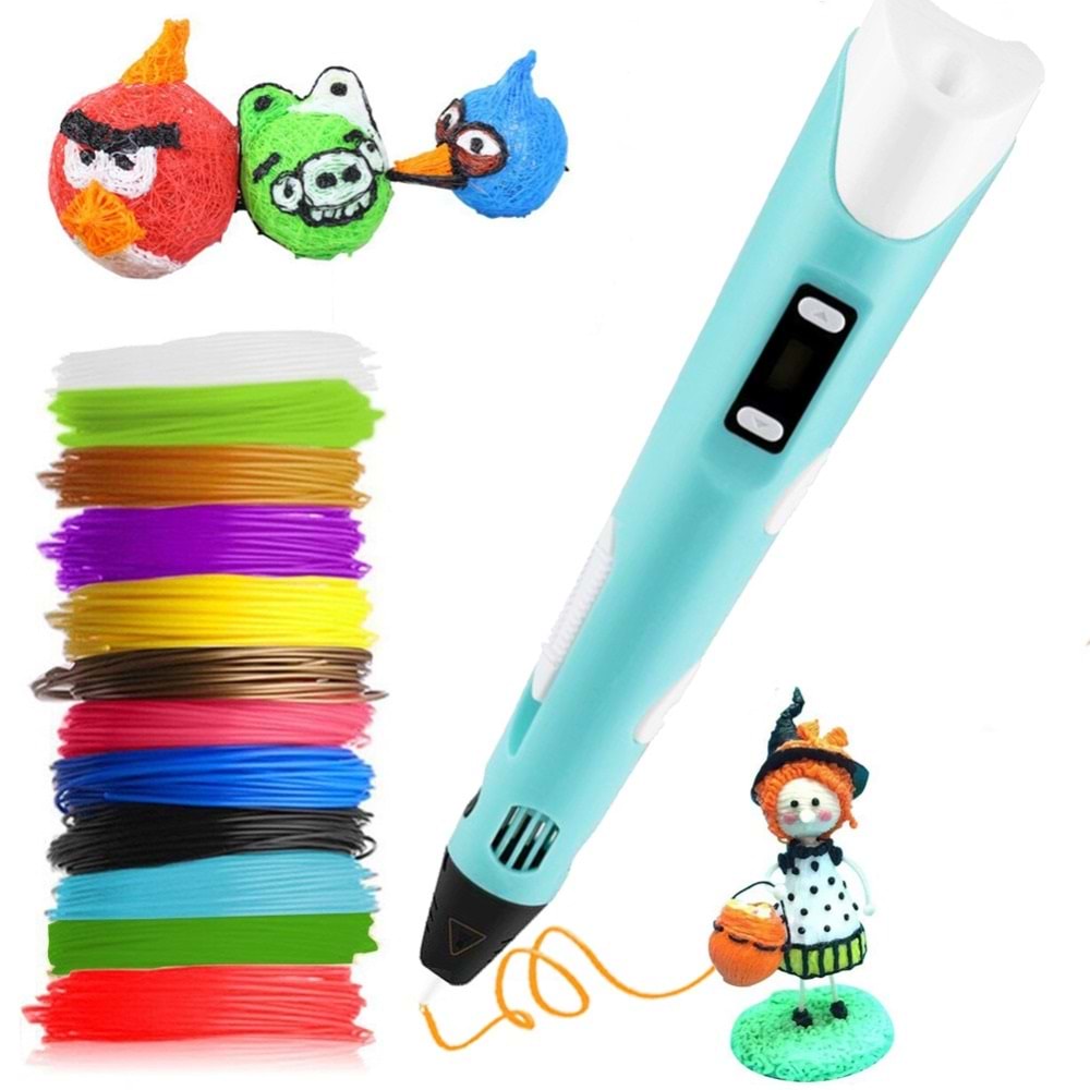 3d Pen - Üç Boyutlu Yazıcı Kalem Printer 3 Renk Filament