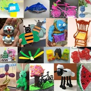 3d Pen - Üç Boyutlu Yazıcı Kalem Printer 3 Renk Filament