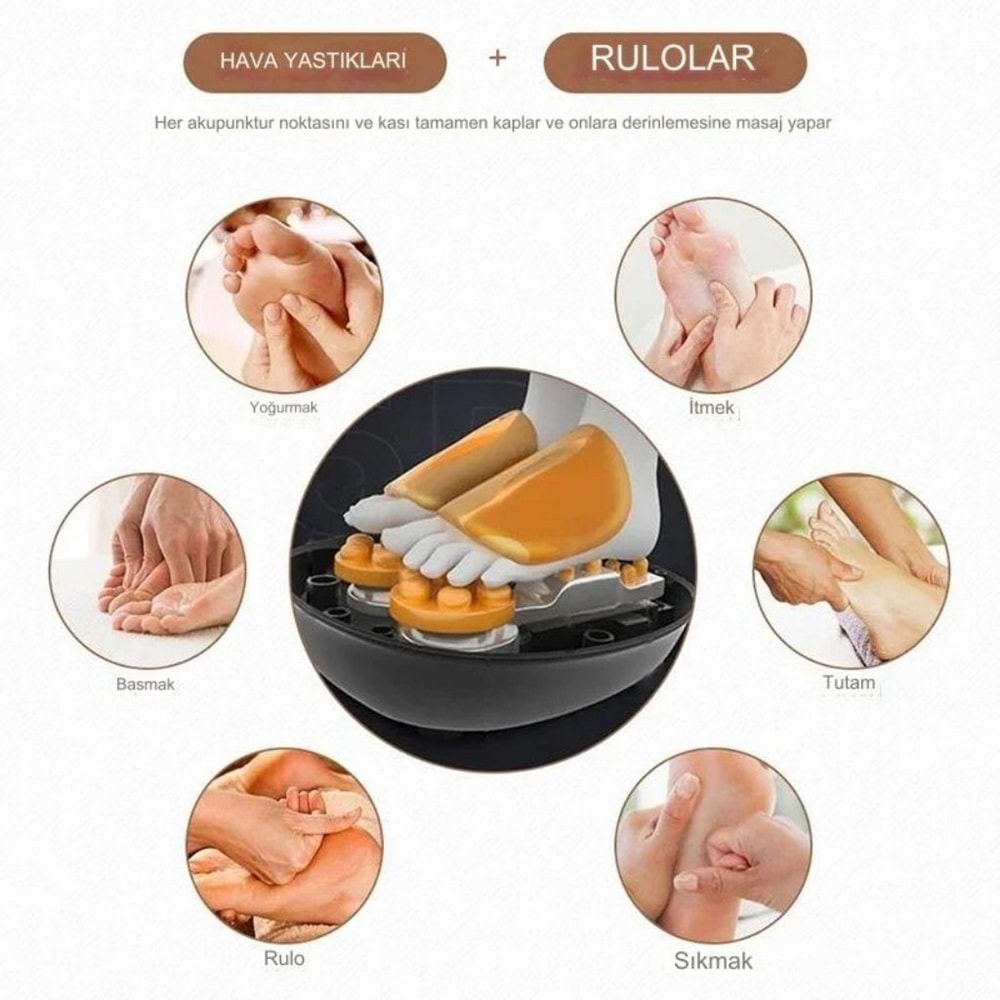 Ayak Masaj Aleti (foot Massager) Isı Zaman Air Ayarlı Masaj Aleti Ayak Topuk Taban Masaj Cihazı